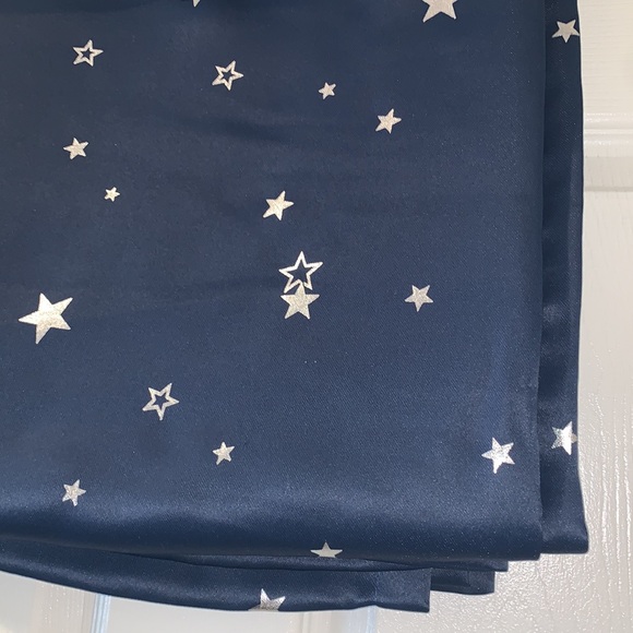 Half Moon Blue w Silver Stars 52”x84” Room Darkening  Insulated Curtains NEW - Picture 10 of 17
